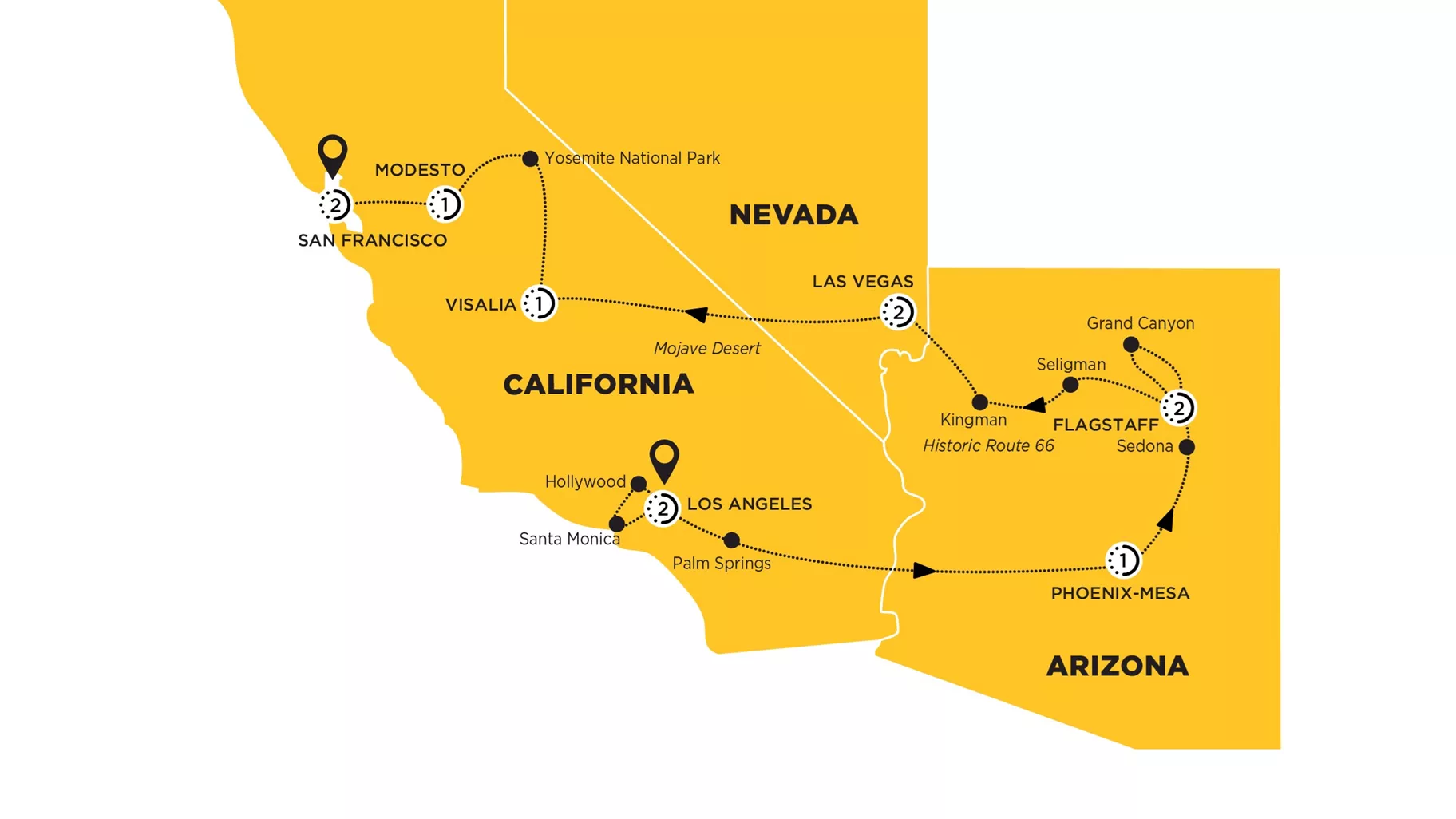 2 Week USA Road Trip Itinerary: California, Las Vegas & the Grand